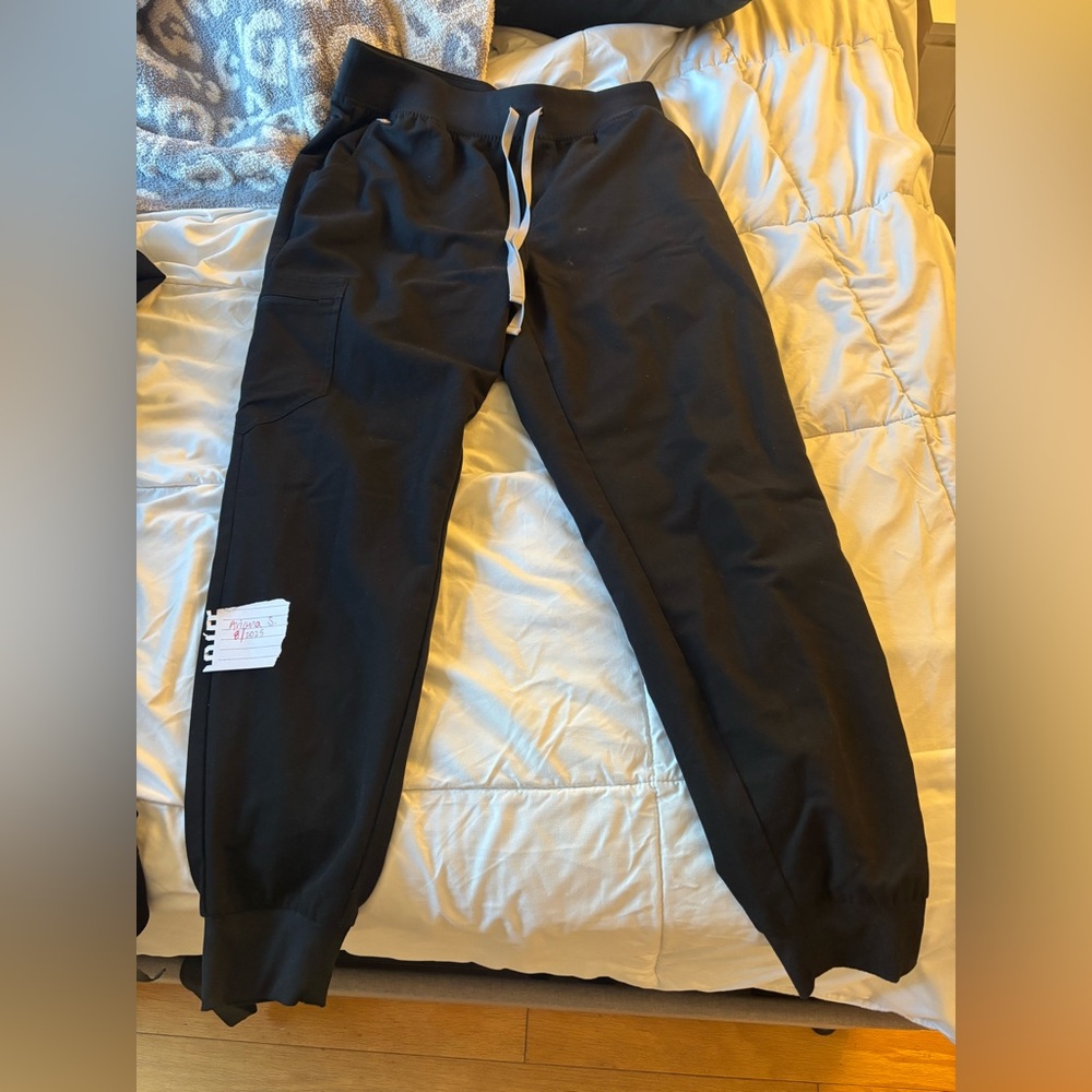 Figs Black Drawstring Jogger Scrub Pants